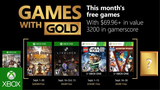 بازی های رایگان ماه September با Xbox Live Gold مشخص شدند